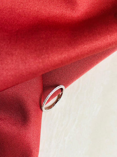 925 Silver Minimal Stone Band Ring